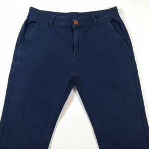 Mugsy Morgans Chinos Pants Men's 32x30 Navy Blue Slim Fit Stretch K3PNNV-32X30
